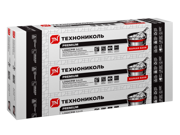 Плиты LOGICPIR Баня 1190x590x40мм, с L-кромкой